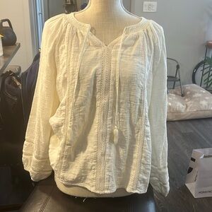 Long sleeve linen blouse